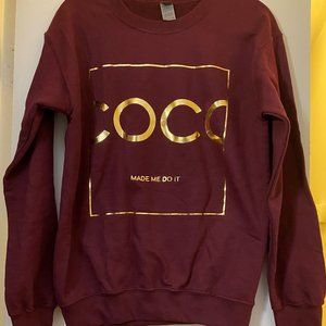 Gildan COCO MADE ME DO IT GOLD FOIL GRAPHIC SWEATSHIRT